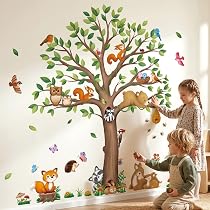 Amazon.co.jp: DECOWALL 森の動物 ウォールステッカー 北欧風 はがせる